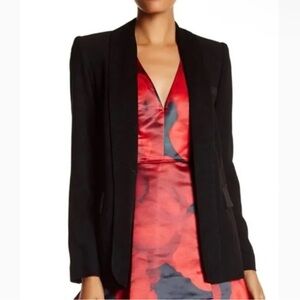 Alice + Olivia Black Stefani Long Tuxedo Blazer Size M